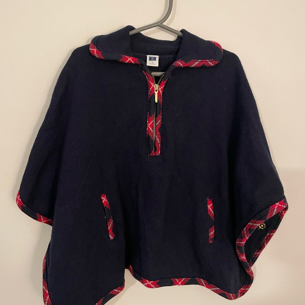 Janie and Jack Navy Jacket with Red Plaid Accents